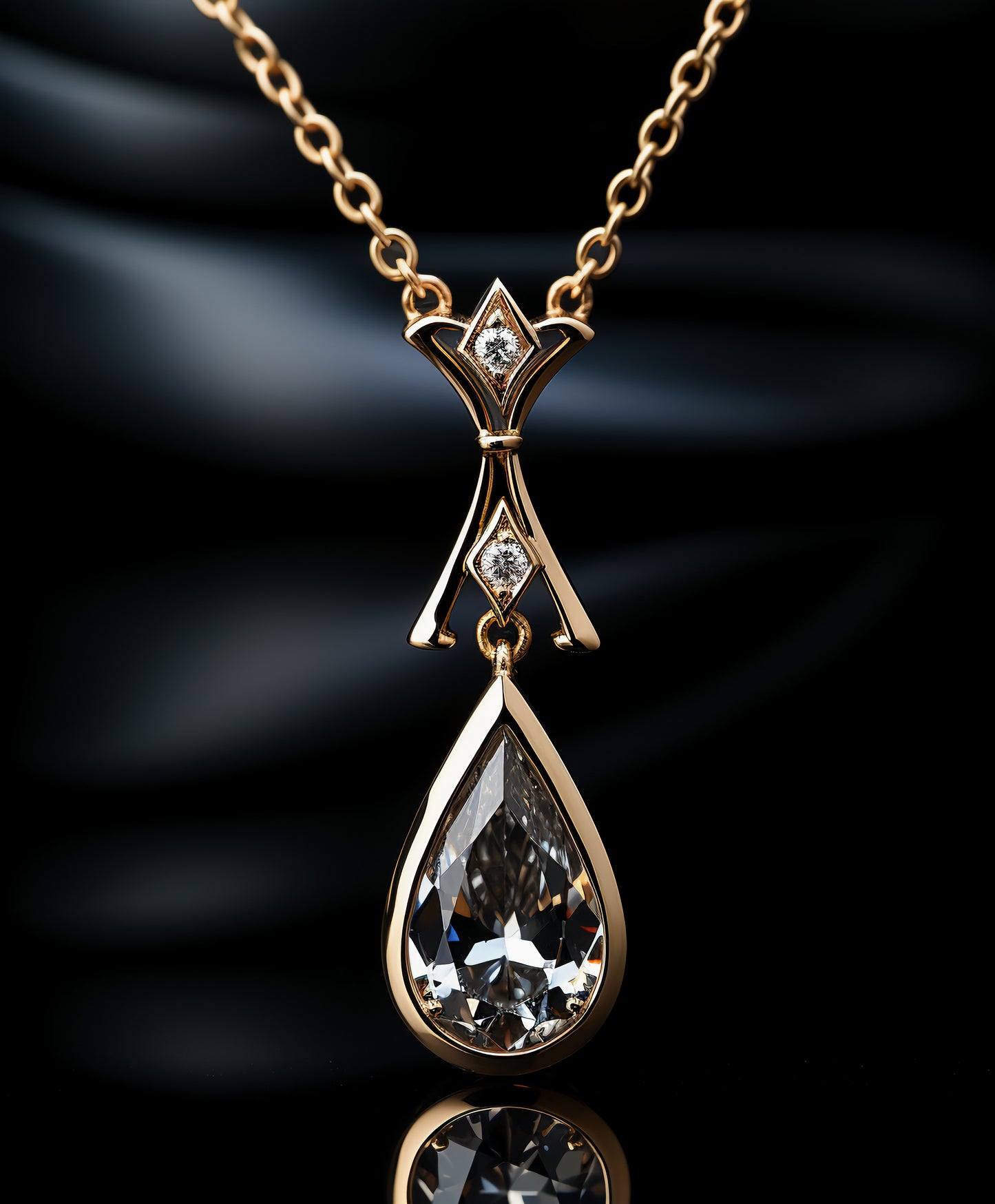 Aztec Teardrop Bezel Pendant