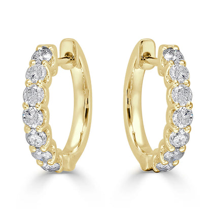 Dainty Diamond Huggie Earrings