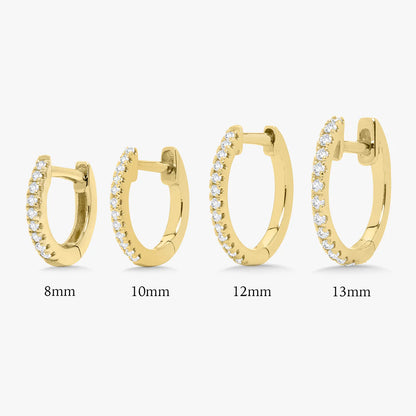 Dainty Diamond Huggie Earrings