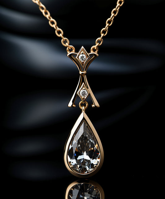 Aztec Teardrop Bezel Pendant