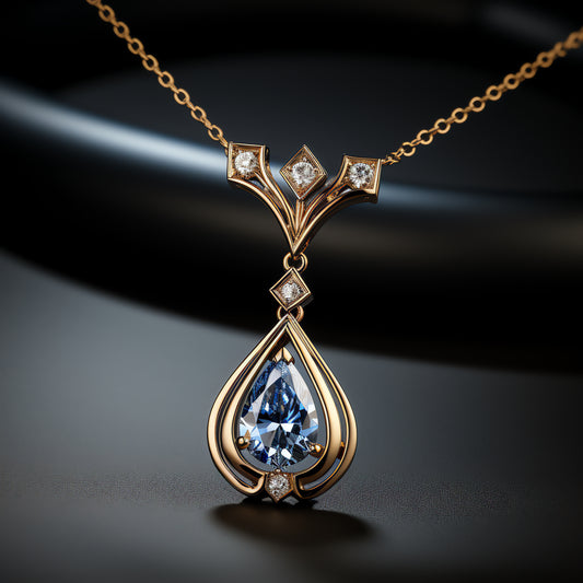 Trident Blue Teardrop Pendant